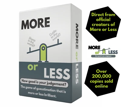 MANUFACTURE LISTING /GENUINE More or Less Card Game: How Good is Your Judgement?