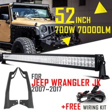 52 700w Led Light Bar Windshield Mounting Brackets For Jeep Wrangler Jk 07-18