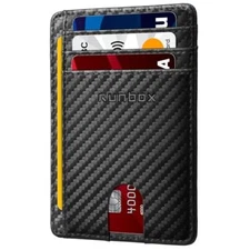 Slim Card Holder Wallet for Men Leather Minimalist RFID Blocking Front Pocket
