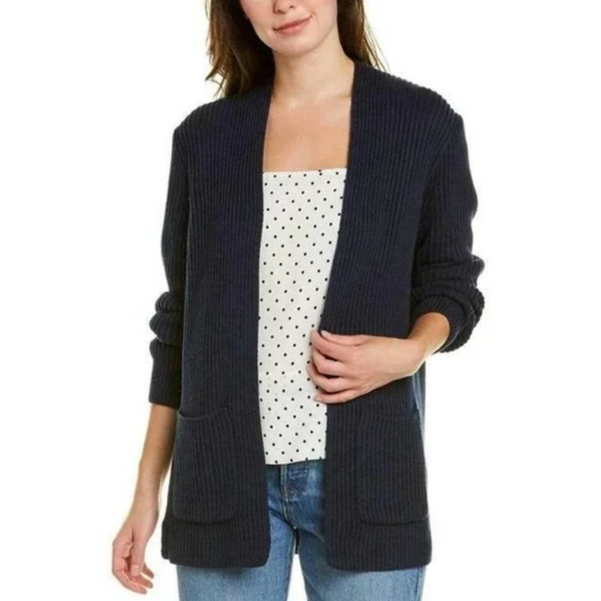 MADEWELL Nolan Open Ribbed Cardigan Sweater Black {WW23}