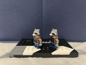 Lego Marvel Super Heroes Minifigure Rocket Raccoon 76079 Guardians Galaxy! (2X)