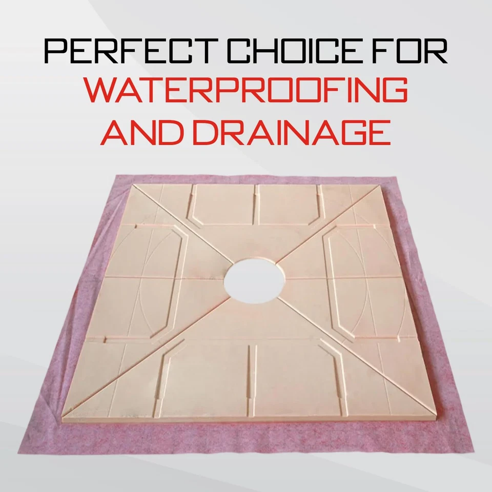 GURU USA SuperKit Square Shower Kit Water-Stop Membrane, Hair Strainer 36" x 60" - Imagem 4 de 4