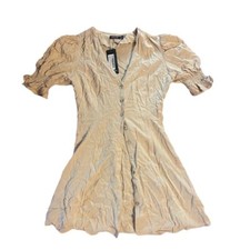 NASTY GAL DRESS BUTTON UP WITH PUFF SLEEVES AND BACK CORSET