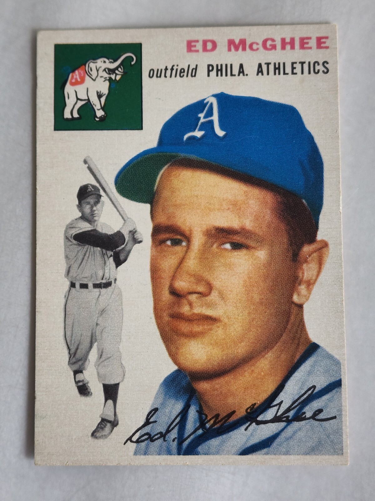 1954 TOPPS ED MCGHEE CARD 215 PHILADELPHIA ATHLETICS BASEBALL CARD eBay