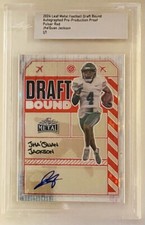 1/1 Leaf Metal 2024 Jha'Quan Jackson Football Draft Bound Auto 1/1 Pulsar Red