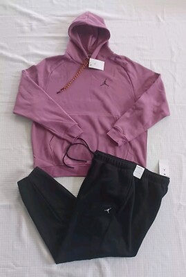 NEW MEN S NIKE AIR JORDAN JUMPMAN FLEECE SWEATSUIT~LIGHT BORDEAUX/BLACK~SIZE XL