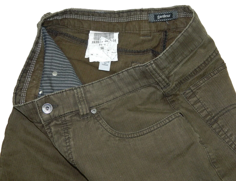 Jeans Gardeur para hombre verde marrón recto denim etiqueta 34/32 medida talla 30x31 Foto 4 de 4