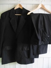 mens DUNN  CO BLACK WOOL SMART EVENING TUXEDO SUIT SIZE 40"R CHEST 34"W 29"LEG