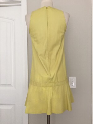 BALENCIAGA LAMB LEATHER YELLOW SLEEVELESS DRESS SIZE 36 US XS/2 | eBay