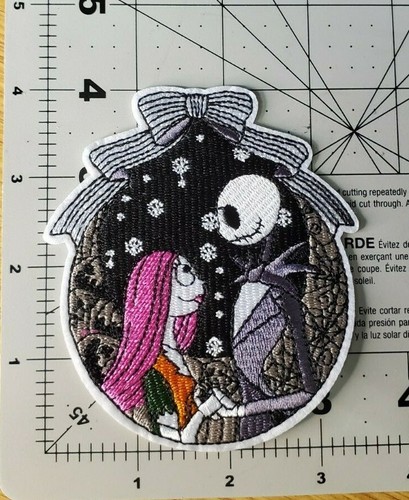 Nightmare Before Christmas Jack & Sally Band bestickt Patch 4 cm groß - Bild 2 von 3