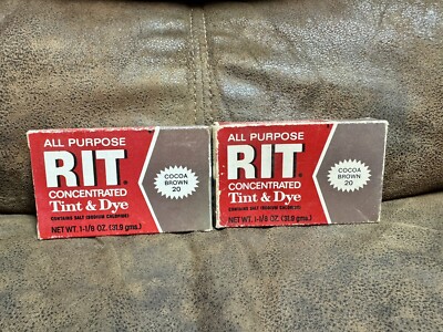 2 VINTAGE NIP Boxes Rit Concentrated Tint & Dye Cocoa Brown 20 Prop Or Use