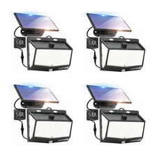 468LED Solar Powered PIR Motion Sensor Wall Light LED Garden Security Flood Lamp