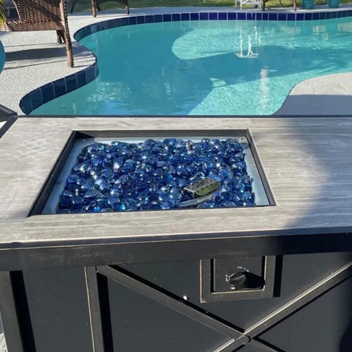 Four Seasons Courtyard Gas Fire Pit Coffee Table with Stainless Steel Burner - Picture 4 of 6