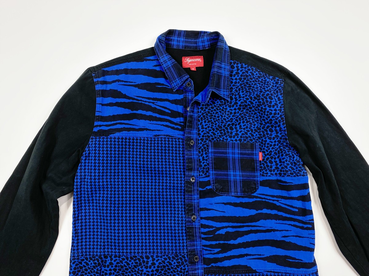 Supreme Animal Patchwork Button Shirt Cheetah Leopard ZEBRA