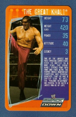 THE GREAT KHALI 2009 Top Trumps WWE Game Card Wrestling Longest Yard Turley WWE!