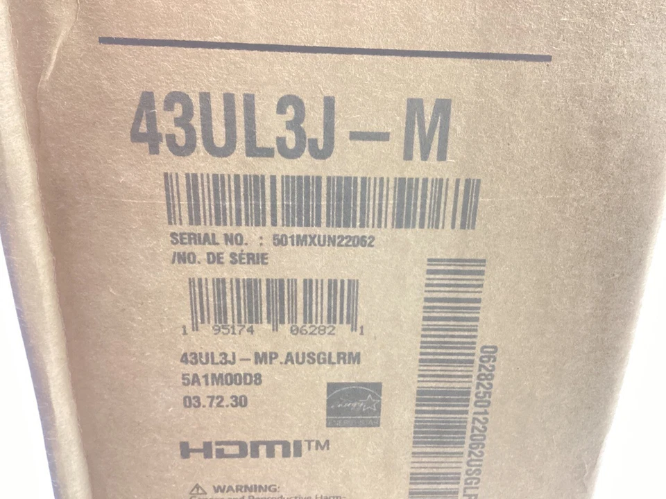 LG 43UL3J-M 43" UHD 4K Commercial Display - WiFi, Speakers, 8ms, 60Hz - Image 3 of 3