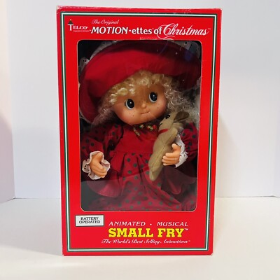 Vintage Telco MOTION-ettes of Christmas Animated Girl with Bear SMALL FRY 12''