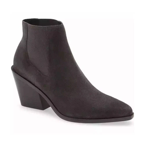 $550 Rag & Bone Razor Chelsea Boot POINTY BLOCK Suede Grey Asphalt 41 (DA14)