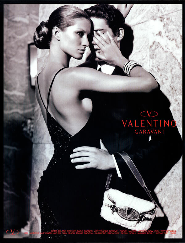 2004 Valentino Testino Gisele Bundchen fashion 1-page MAGAZINE AD
