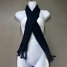 Unbranded Navy Blue Scarf Tassles Extremely Soft 54x11 Raw Hem