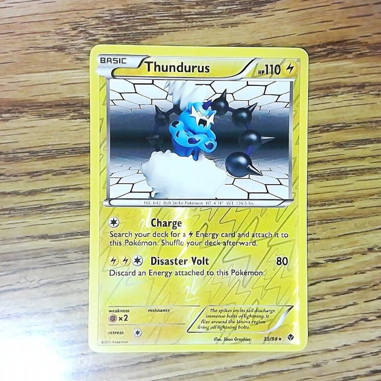 Thundurus 35/98 EMERGING POWERS Reverse Holo Pokemon Card (LP) 050521