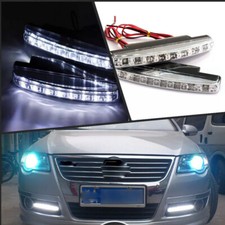 1 Pair Car Daytime Running Light Drl Daylight 8 Led Fog Lamp Day Lights