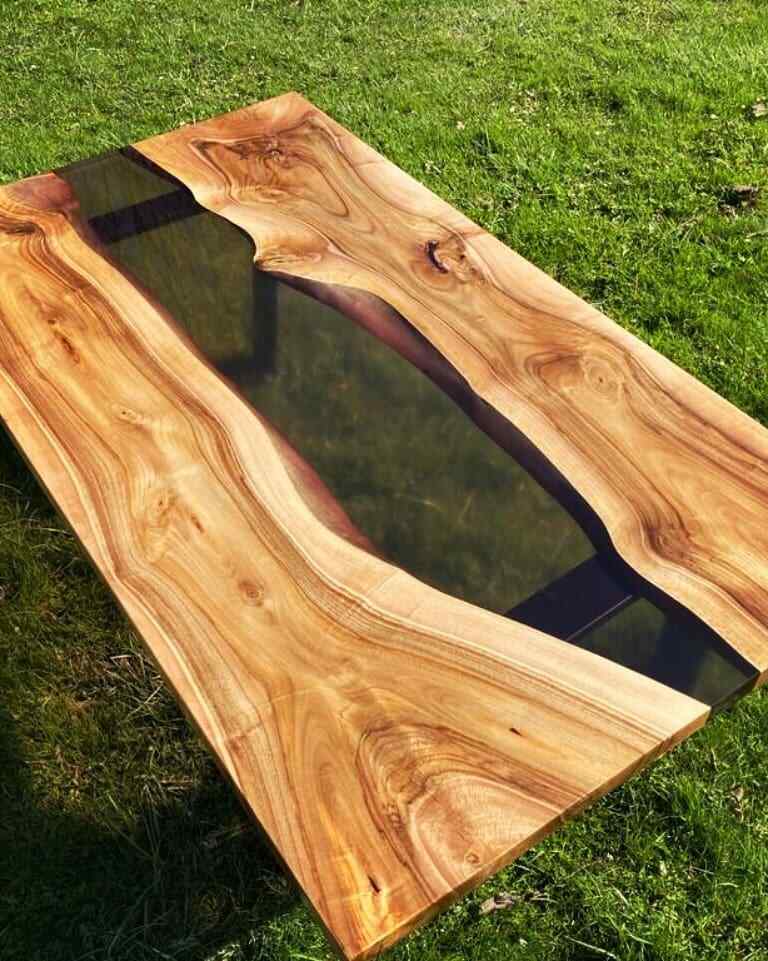 Black Epoxy Wood River Table ? Modern Handmade Resin Art Furniture-image