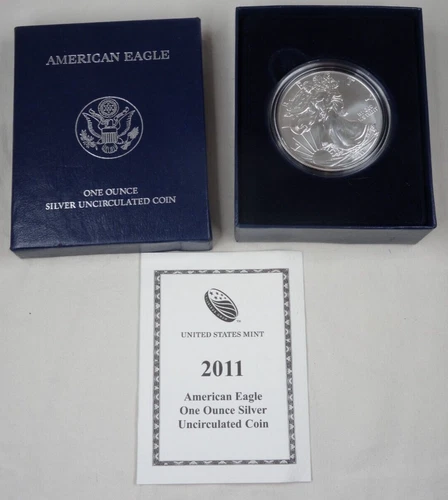 2011-W American Silver Eagle Burnished 1 oz .999 US Mint $1 Coin OGP Box & COA