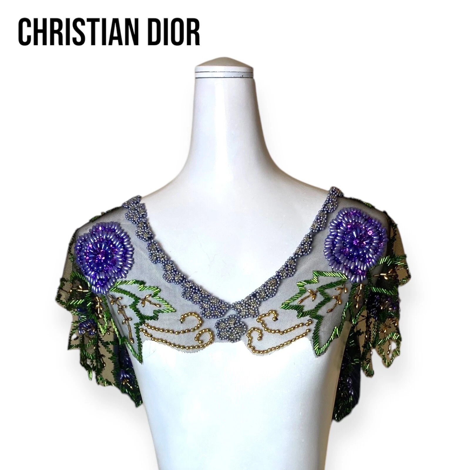 Cape à bandoulière vintage brodée Christian Dior   Rare pièce de collection