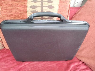 Schlanke schwarze Samsonite Hartschale ABS Aktentasche Attaché 