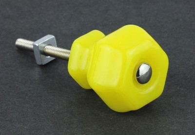 Limited Edition 1-1/4'' Antique Glass Knob Lemon Yellow