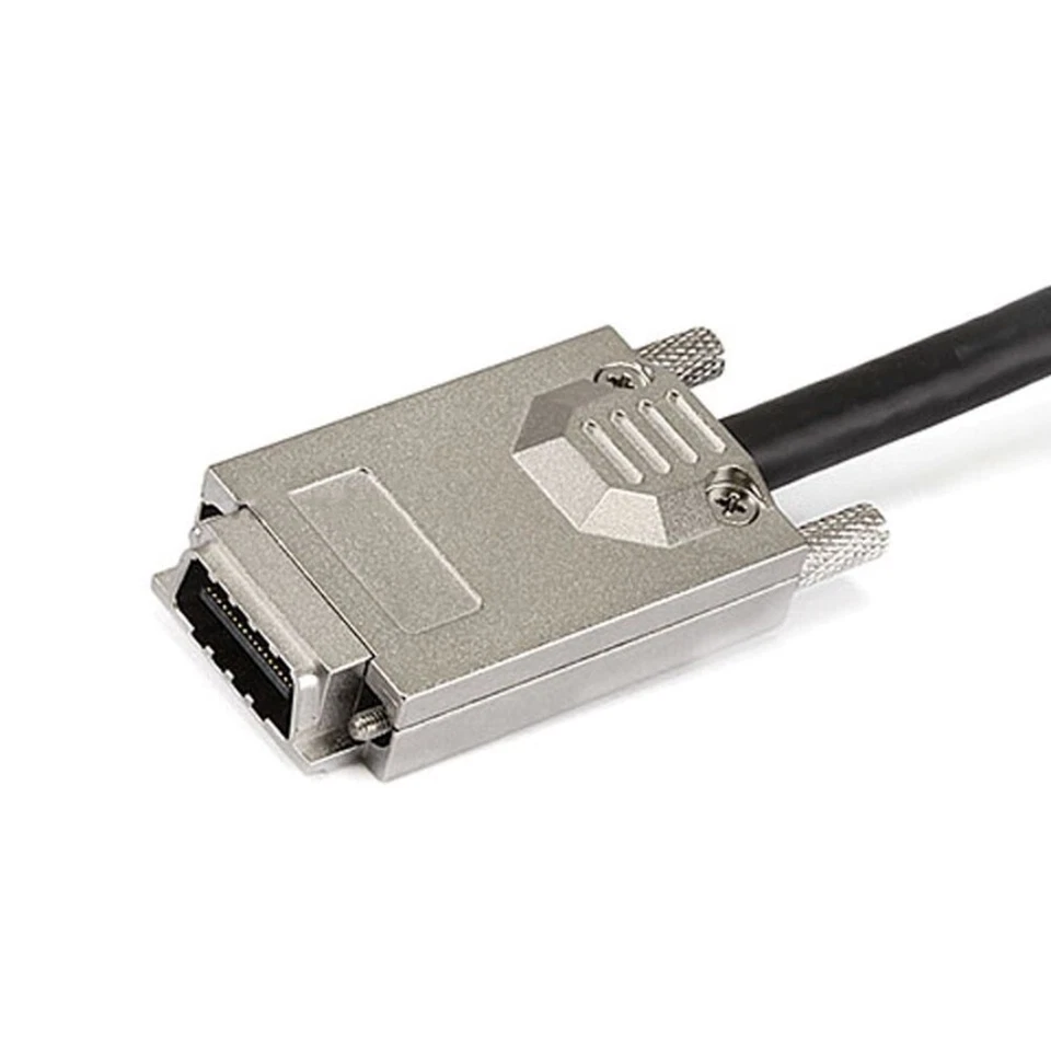 1M External SAS 34pin SFF-8470 Male to Male Data Cable w/ Thumbscrews 28AWG - Image 2 of 3