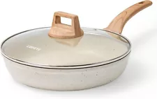 CAROTE White Nonstick Frying Pan Skillet10 Inch Non Stick Granite Fry Pan wit**