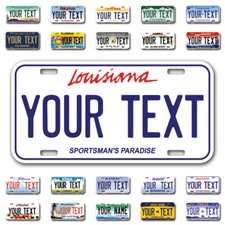 Custom state License Plates with personalized text Car 12x6- Moto 7x4 - Bike 6x3