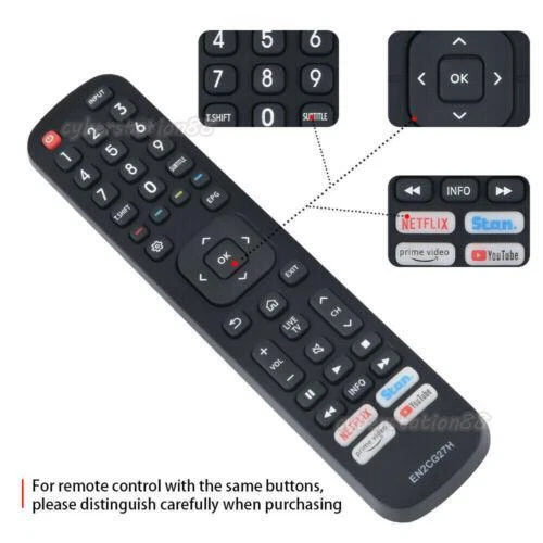 New EN2CG27H Remote Control fit for Hisense TV 43S4 50S5 43S4 50S5 with NETFLIX - Picture 3 of 5