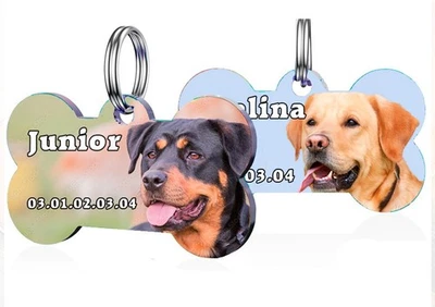 MEDAILLE PERSONNALISEE avec nom et n° de téléphone pour chien, chat .... - Photo 1/2