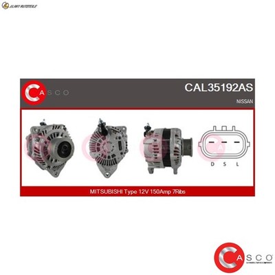 GENERATOR CAL35192AS FÜR NISSAN ARMADA/III/SUV NP300/NAVARA/FRONTIER CAMIONES