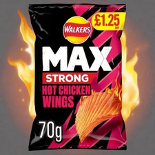 Walkers crisps MAX Strong Hot Chicken Wings Flavoured Crisps 15x70g