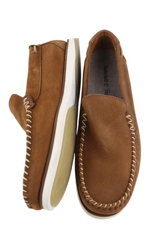 TIMBERLAND A2A92 Men Shoes EU43 Brown Leather Boat Slip On True Cloud Comfort - Picture 6 of 13