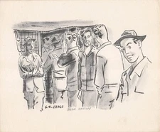 G.O. James Vintage Cartoon One Panel Print Military 1940s "Beer Ration"