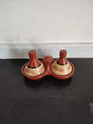 Saleron double en forme de tajine souvenir Maghreb - Photo 1/4