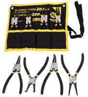 Sicherungsringzangen Set 4-Tlg 200 Mm Mit Etui Innen AußEn Gerade Gebogen