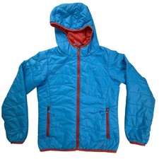 LL Bean Kids Blue PrimaLoft Insulated Hooded Puffer Jacket Size Small 8 Cute
