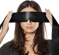FRESHME Satin Sleep Mask - Comfortable Eye Blindfold 1pc-upgrade-black 