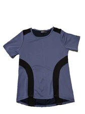 Blue And Black Kerrits Riding Shirt Size Medium, Made In Mexico Short Sleeves