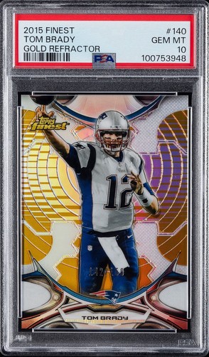 2015 Topps Finest TOM BRADY Gold Refractor /150 - PSA 10 GOAT - Picture 2 of 3