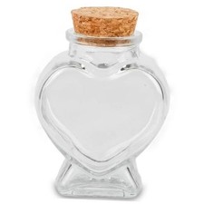 50ml 1Pcs Empty CLear Glass Heart-Shaped Bottles Decorative, Glass Bottle with