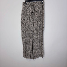 New American Eagle Tan with Black Animal Print Wide Leg Pants Medium