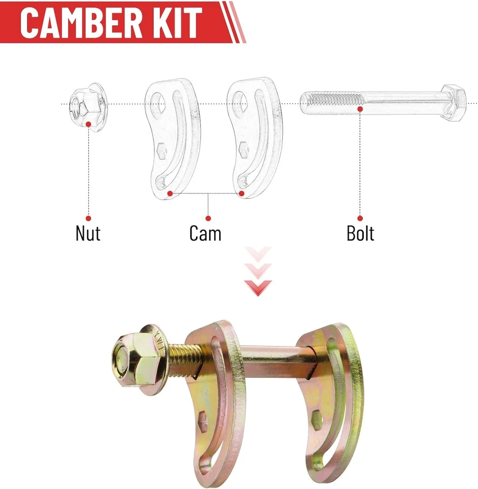 (4) Front Upper Control Arm Cam Bolts Kit For Silverado 1500HD 2500HD 3500HD US - Image 3 of 4