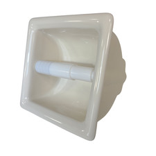 Recessed Beige Bone Ceramic Tile TP Holder Toilet Paper Niche Mid Century Modern